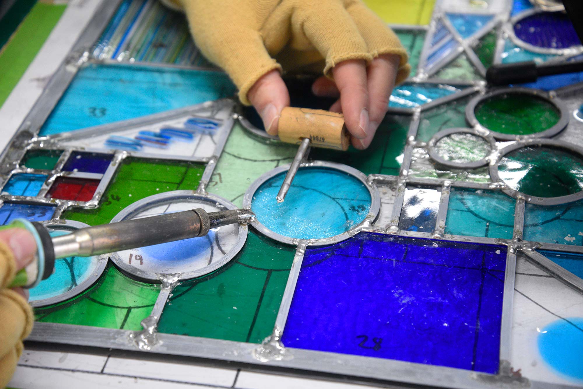 Stained Glass creation at Storr Glass Studio learn the Glass making process at our courses